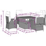  5-dijelni vrtni blagovaonski set sivi od poliratana | shoptok.hr