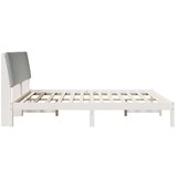 Okvir kreveta s uzglavljem Bijela i svijetlosiva 180 x 200 cm | shoptok.hr