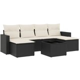 Maison Chic Seti vrtnega pohištva - Vrtna garnitura - Vrtni pohištvo set 7-delna z blazinami črn poli ratan, (21801270) | Shoptok.si