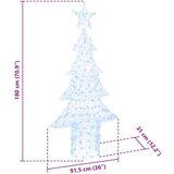 vidaXL Božično drevo med 240 LED Hladno bela 180 cm Akril | Shoptok.si