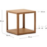 Kave Home Stranska mizica v hrastovem dekorju 50x50 cm Maymai – | Shoptok.si