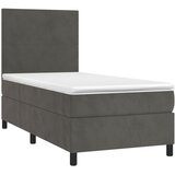 Box spring krevet s madracem tamnosivi 90x190 cm baršunasti | shoptok.hr