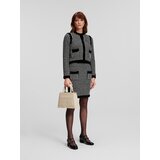 Karl Lagerfeld Pletena jopa črna / bela | Shoptok.si