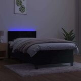  Box spring postelja z vzmetnico LED črna 80x200 cm žamet | Shoptok.si