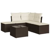  6-dijelni set vrtnih sofa od poliratana s jastucima smeđi | shoptok.hr