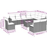  11-dijelni set vrtnih sofa od poliratana s jastucima sivi | shoptok.hr