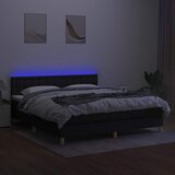  Krevet box spring s madracem LED crni 160x200 cm od tkanine | shoptok.hr