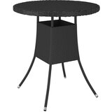 vidaXL Vrtna miza črna 70x70x73 cm poli ratan, (20665733) Cene