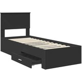  Krevetna konstrukcija s ladicama Crna i srebrna 75 x 190 cm | Eponuda.com