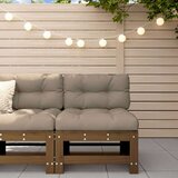 vidaXL Vrtni sredinski kavč medeno rjav trden borov les | Shoptok.si