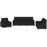 Maison Chic Sedežna garnitura - kavč 3-delna z vzglavniki črno blago, (21728158) | Shoptok.si