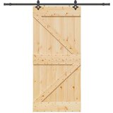 vidaXL Drsna vrata s kompletom vodil 90x210 cm trdna borovina | Shoptok.si