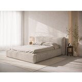 Micadoni Bež tapecirani bračni krevet s prostorom za odlaganje s podnicom 140x200 cm Simon – | shoptok.hr