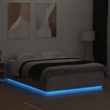  Okvir kreveta s LED svjetlima boja betona 150 x 200 cm drveni | shoptok.hr
