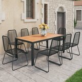 vidaXL 9-dijelni vrtni blagovaonski set od PVC ratana crno-smeđi | shoptok.hr