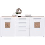 Hom`in komoda, bela, barve hrasta | Shoptok.si