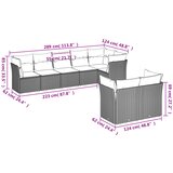  8-dijelni set vrtnih sofa od poliratana s jastucima bež | shoptok.hr