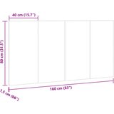  Uzglavlje kreveta staro drvo 160x1,5x80 cm konstruirano drvo | shoptok.hr