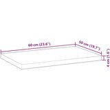  Ploča za umivaonik s uljnim premazom 60x50x4 cm drvo bagrema | shoptok.hr