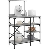 vidaXL Pekarski stalak siva boja hrasta 90x40x132 cm od drva i metala Cijene