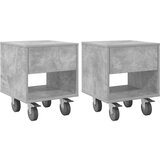  Nočna omarica 2 pcs Betonsko siva 40,5 x 40 x 48 cm, (5000160443) | Shoptok.si