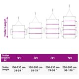  Pogodno za ravni nosač cerade 3 pcs Srebrno 130-210 cm Aluminij Slike