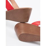 Shelvt Red women's wedge flip-flops | shoptok.hr