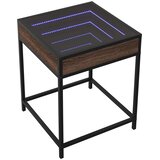  Noćni ormarić s beskonačnim LED boja smeđeg hrasta 40x40x51 cm | Eponuda.com