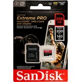 San Disk Extreme PRO microSDXC 256GB + SD Adapter do 200MB/s/140MB/s A2 C10 V30 UHS-I U3 | Shoptok.si