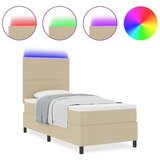 Box Spring Krevet s madracem &amp LED svjetlom Bež 80x200 cm Kordura | shoptok.hr
