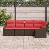  Set sofe 5 kom. Smeđa poliratan 233,5 x 123,5 x 85 cm | shoptok.hr