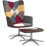  Stolica za opuštanje s osloncem za noge patchwork od tkanine - Siva 1 Sa naslonom za noge | shoptok.hr