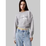 Calvin Klein Jeans Sweater majica siva melange / crna / bijela | shoptok.hr