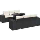 Maison Chic Seti vrtnega pohištva - Vrtna garnitura - Vrtni pohištvo set 7-delna z blazinami črn poli ratan, (21803642) | Shoptok.si