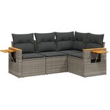Maison Chic Seti vrtnega pohištva - Vrtna garnitura - Vrtni pohištvo set 4-delna z blazinami siv poli ratan, (21818958) | Shoptok.si