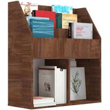 vidaXL Otroško stojalo za revije rjav hrast 71x30x78,5 cm inženir. les | Shoptok.si