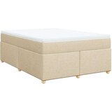  Krevet s oprugama i madracem krem 140 x 190 cm od tkanine | shoptok.hr