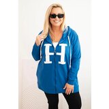 Kesi Women's Plus Size cotton hoodie with a large letter H cobalt blue Cijene