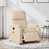  The Living Store Električni masažni naslanjač krem mikrovlakna - Električni Masažni Stol, (21447225) | Shoptok.si