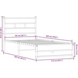 Metalni okvir kreveta bez madraca boja hrasta 107x203 cm | shoptok.hr