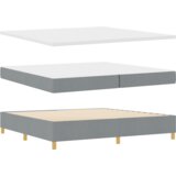 Box Postelja z vzmetnico z vzmetnico Svetlo siva 200 x 200 cm blago - - Svetlo siva - 93.38 - 200 x 200 cm - | Shoptok.si