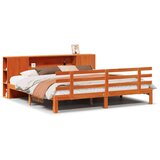  Knjižna postelja brez vzmetnice vošč. rjava 180x200 cm borovina, (21607708) | Shoptok.si