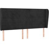  Uzglavlje s ušima crno 183x23x118/128 cm baršunasto | Eponuda.com