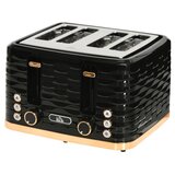 Nesta Toaster za 4 rezine, črn, valovit dizajn, več funkcij, odstranljiv pladenj za drobtine, elegantni videz, (5000493959) | Shoptok.si