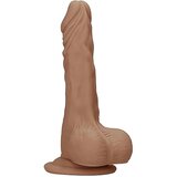 REALROCK Dong 10 - realistični dildo s testisi (25 cm) - temno naraven | Shoptok.si