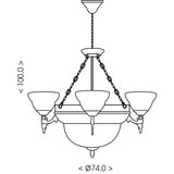Brilagi Luster na lancu DAHLIA 6xE27/40W/230V prečnik 74 cm mesing | Eponuda.com