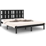  Okvir za krevet od masivnog drva crni 150 x 200 cm veliki | Eponuda.ba