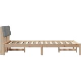  Okvir kreveta s uzglavljem Smeđa i svijetlo siva 120 x 190 cm | shoptok.hr