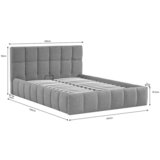 Livetastic OBLAZINJENA POSTELJA 140 cm x 200 cm , les, kovina, tekstil siva | Shoptok.si