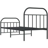 Metalni okvir kreveta uzglavlje i podnožje crni 90 x 200 cm | shoptok.hr